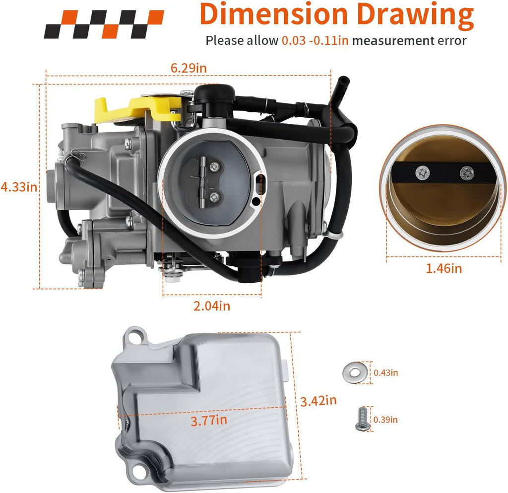 Honda Carburetor Assembly 16100-HN1-A43 for 1999-2014 Sportrax 400 TRX400EX TRX400X