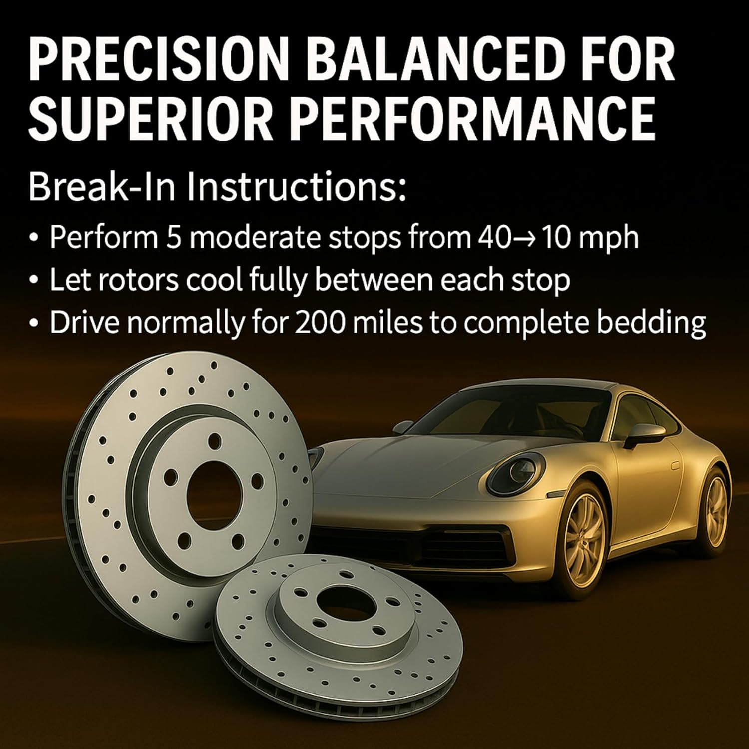 Midwest Motors Performance Rear Drilled Rotors S-31424 for 05-18 Hyundai Sonata Kia Optima
