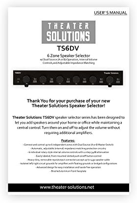 Theater Solutions TS6DV Dual Input 6 Zone Speaker Selector Box with Volume Controls
